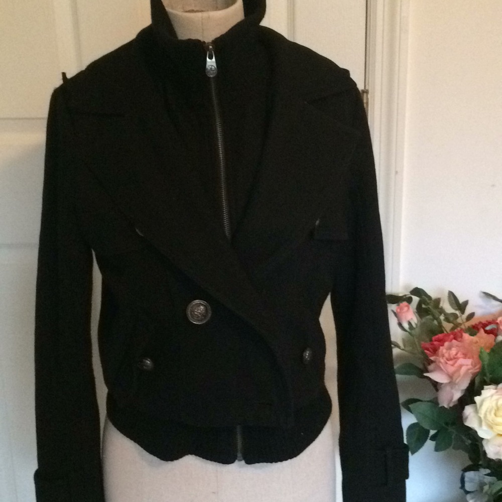Sean John Black cropped jacket small